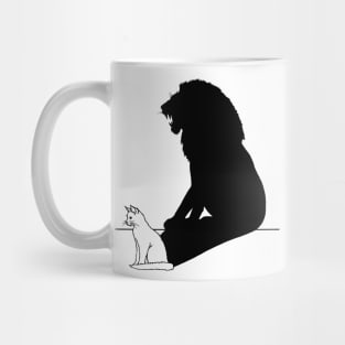 Cat with roaring lion shadow Mug